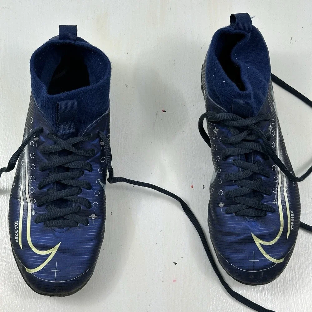 Nike Mercurial Superfly 7 Academy MDS TF Shoes 3.5Y Blue Turf Soccer Cleats‎